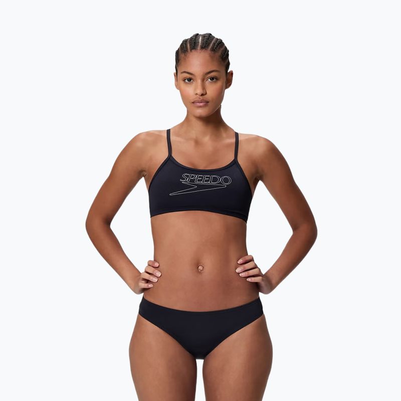 Women's two-piece swimsuitSpeedo Endurance+ Logo Thin Strap anthracite