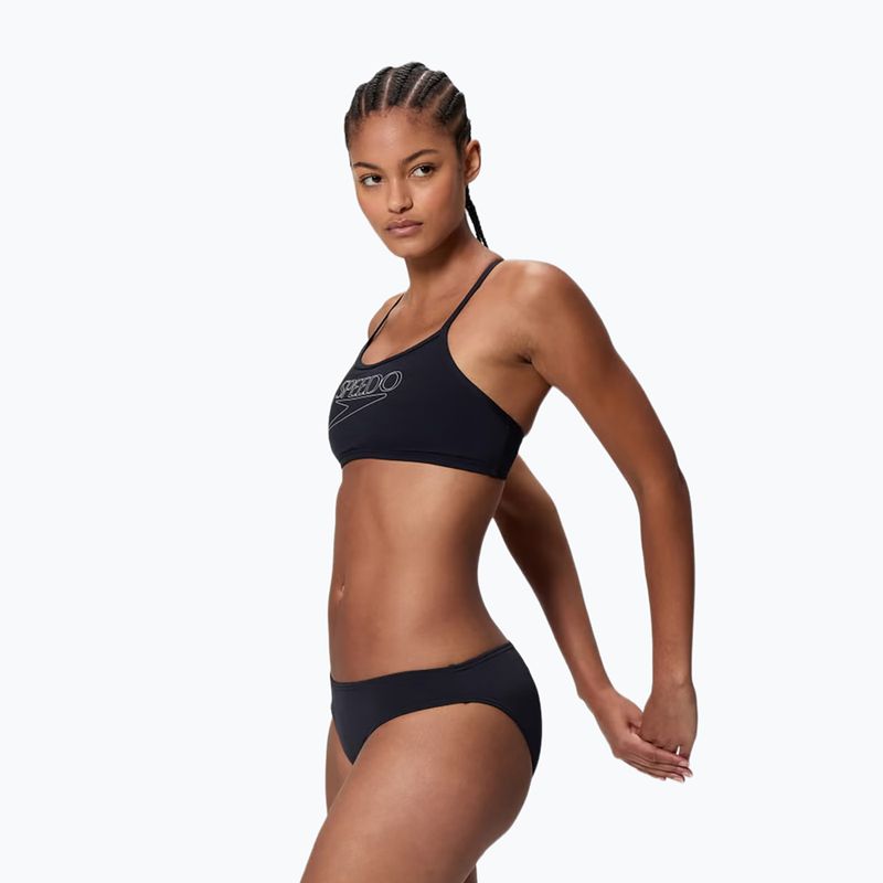Women's two-piece swimsuitSpeedo Endurance+ Logo Thin Strap anthracite 3