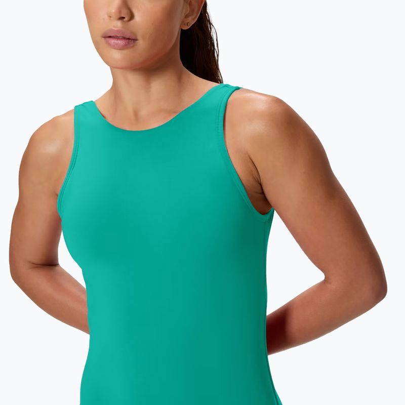 Women's one-piece swimsuit Speedo Solid High Neck peacock teal 4