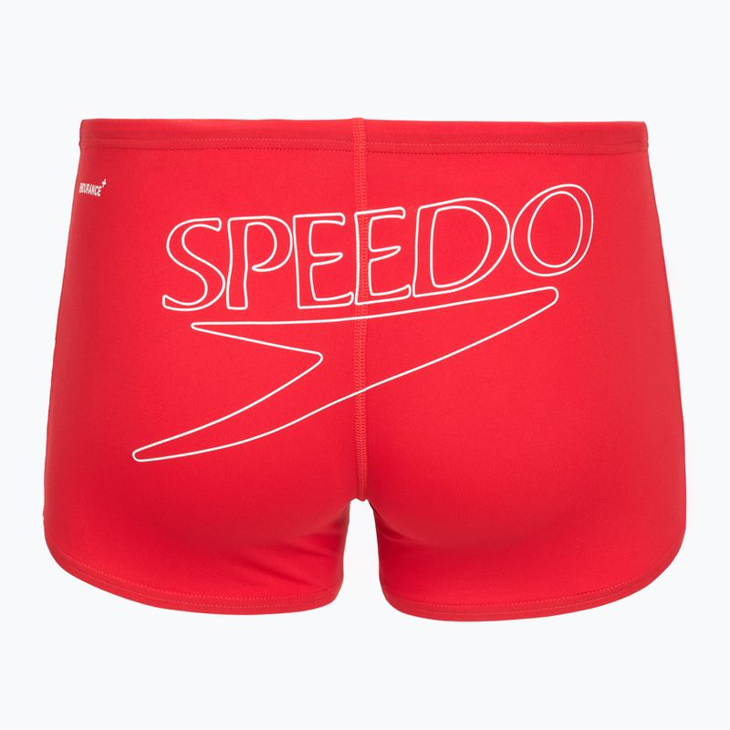 Men's swim boxer trunks Speedo Endurance+ Logo Aquashort high risk red 2