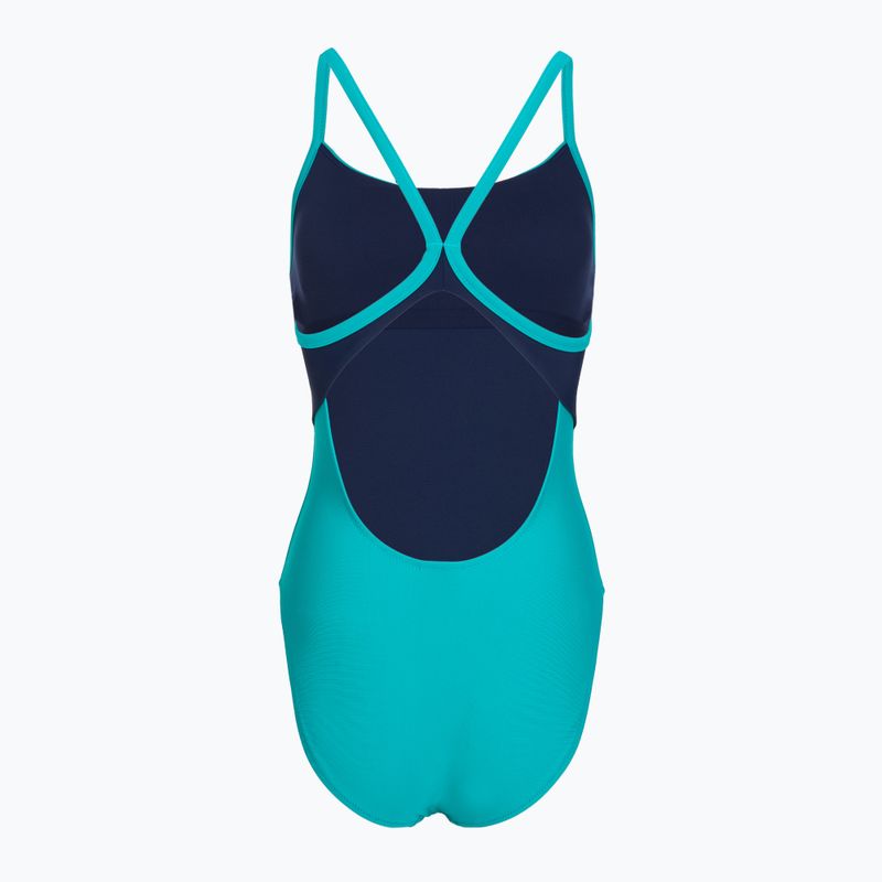 Women's one-piece swimsuit Speedo Solid Racerback peacock teal/peacoat 2