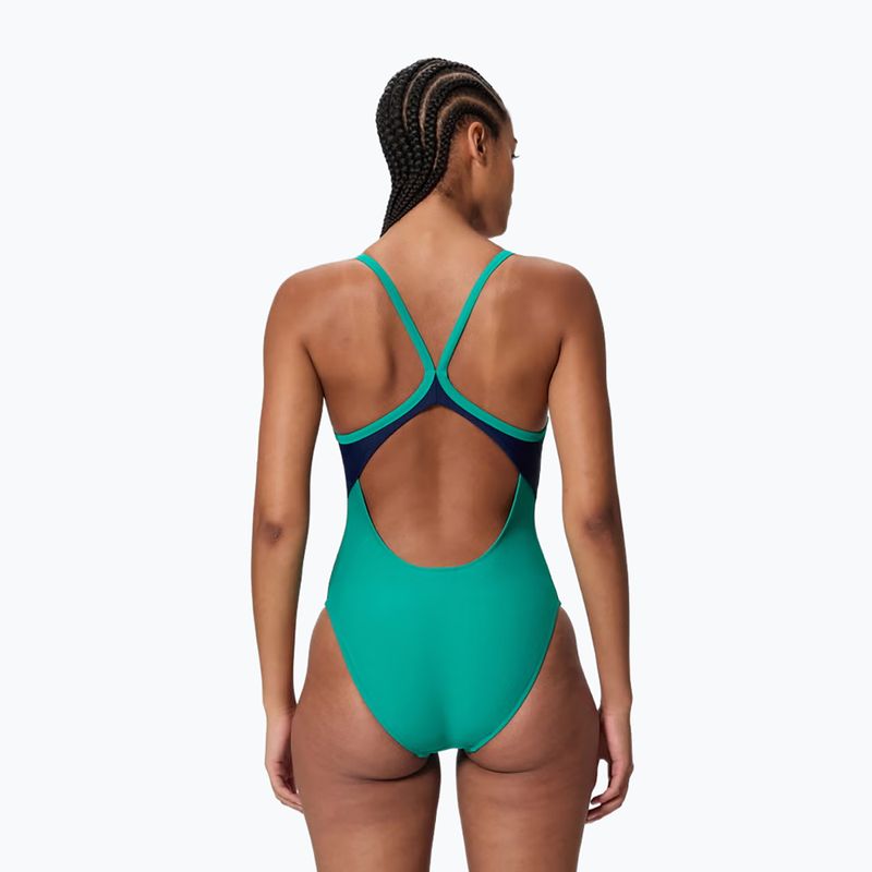 Women's one-piece swimsuit Speedo Solid Racerback peacock teal/peacoat 2