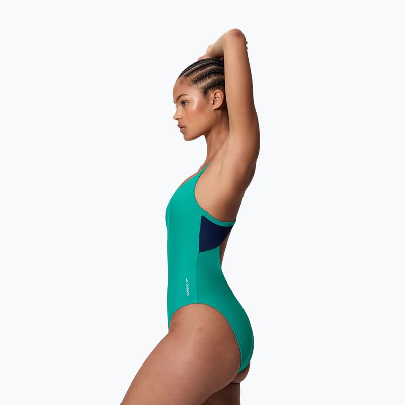 Women's one-piece swimsuit Speedo Solid Racerback peacock teal/peacoat 3