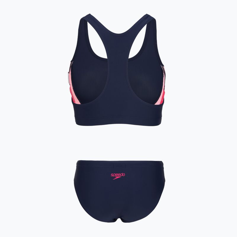 Ladies' one-piece swimsuit Speedo Colourblock Splice 2.0 peacoat/pink 2
