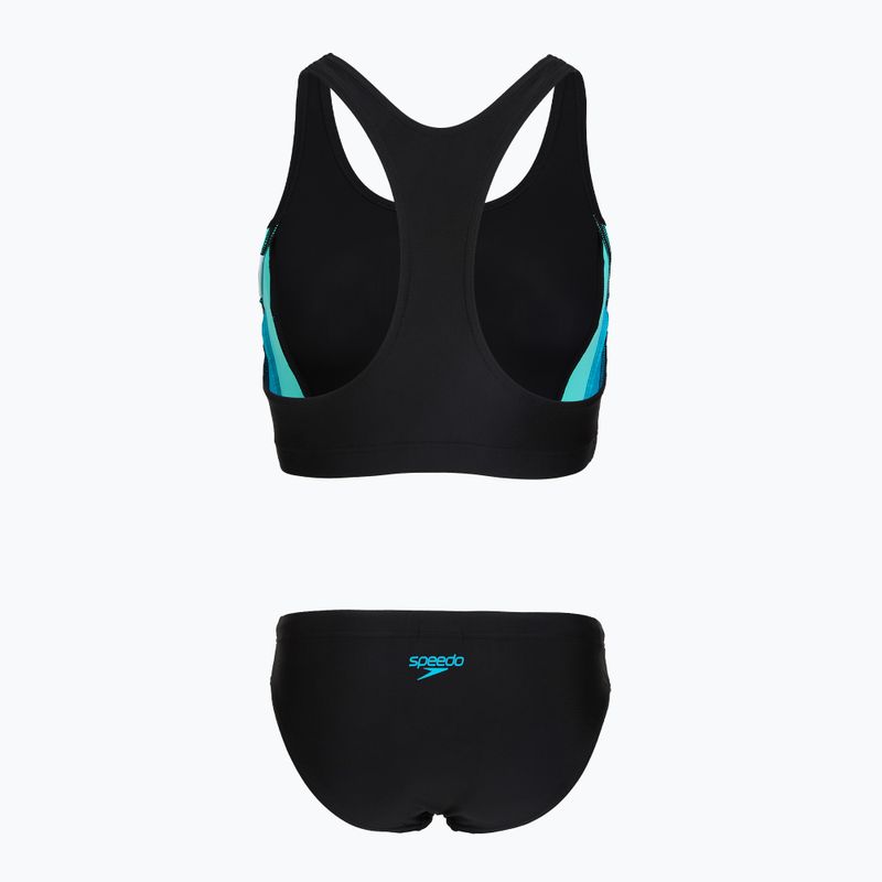 Ladies' one-piece swimsuit Speedo Colourblock Splice 2.0 anthracite/mayanblue 2