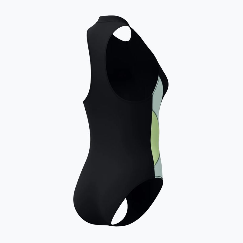 Women's one-piece swimsuit Speedo Ocean Flex Zip black/pale clover 7
