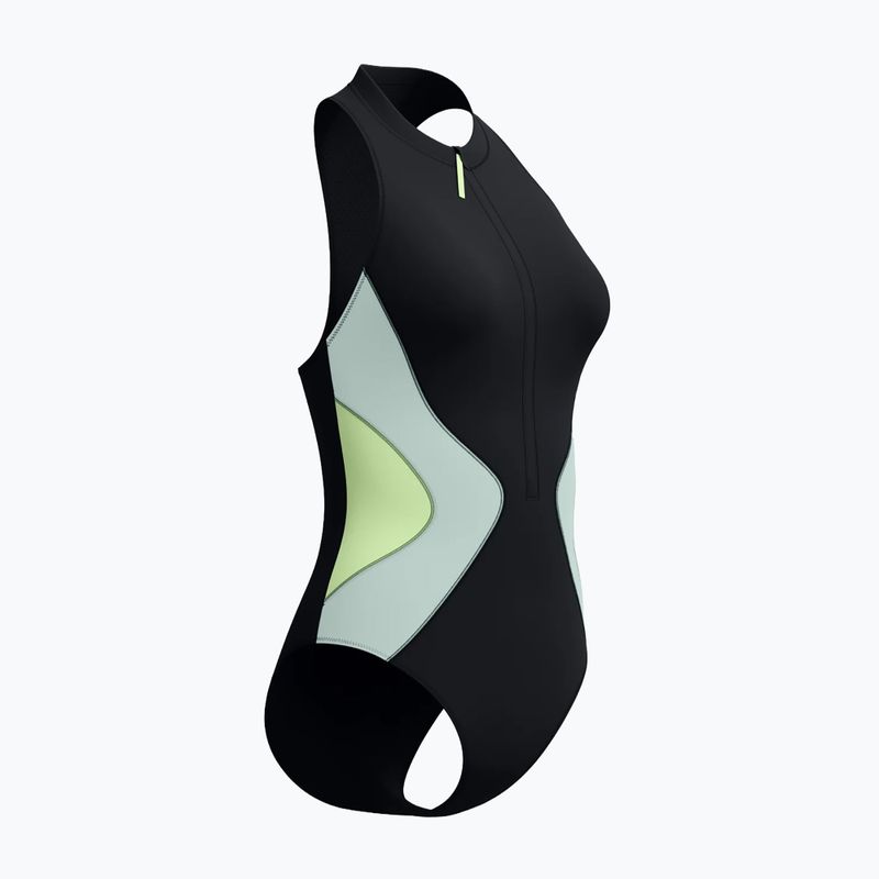 Women's one-piece swimsuit Speedo Ocean Flex Zip black/pale clover 8
