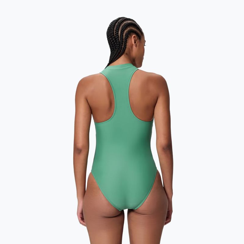 Women's one-piece swimsuit Speedo Ocean Flex Zip fortune green/pale clover 2