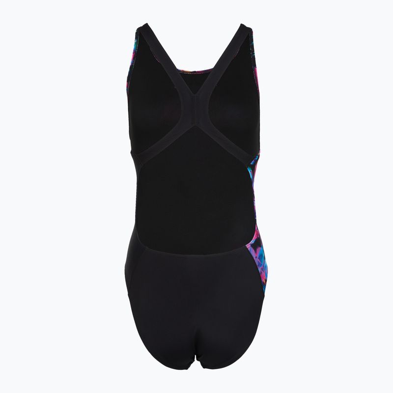 Ladies' one-piece swimsuit Speedo FL Placement Printed Powerback glitchy garden/black 2