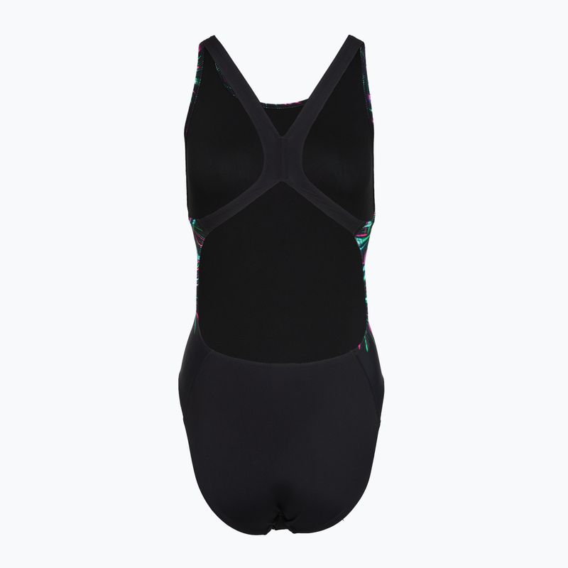 Ladies' one-piece swimsuit Speedo FL Placement Printed Powerback firework burst/black 2