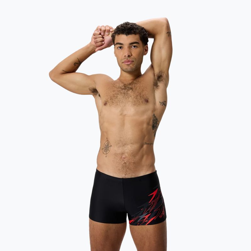 Men's swim boxer trunks Speedo Medley Logo Aquashort anthracite/hrr 2