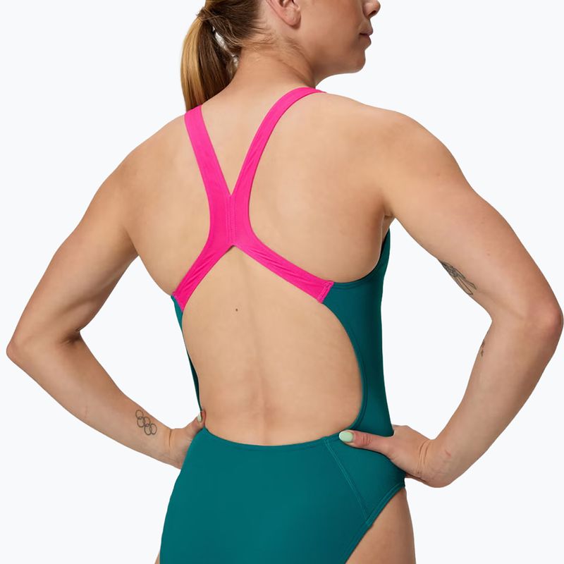 Women's one-piece swimsuit Speedo Solid Powerback peacock 4