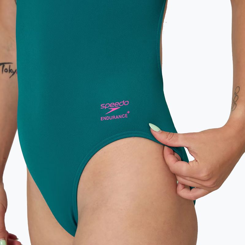 Women's one-piece swimsuit Speedo Solid Powerback peacock 5