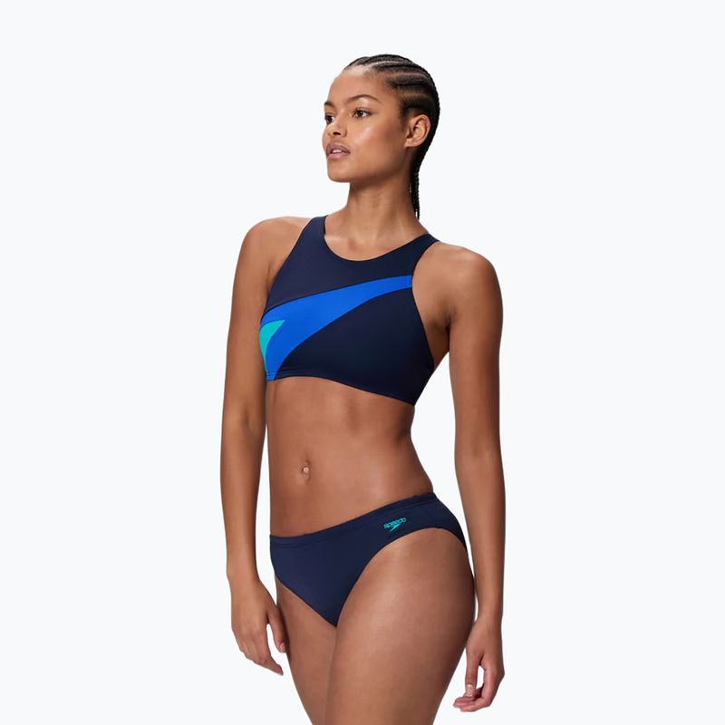 Women's two-piece swimsuitSpeedo Hyperboom Butterfly Back peacoat/deep sapphire 3