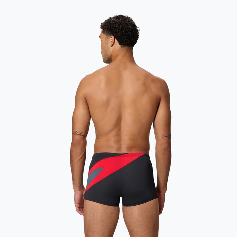 Men's swim boxers Speedo Hyperboom Aquashort anthracite/high risk red 2