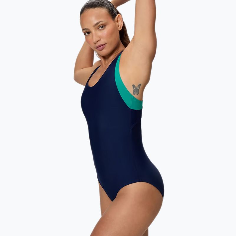 Women's one-piece swimsuit Speedo Colorblock Racerback peacoat/peacock teal 3