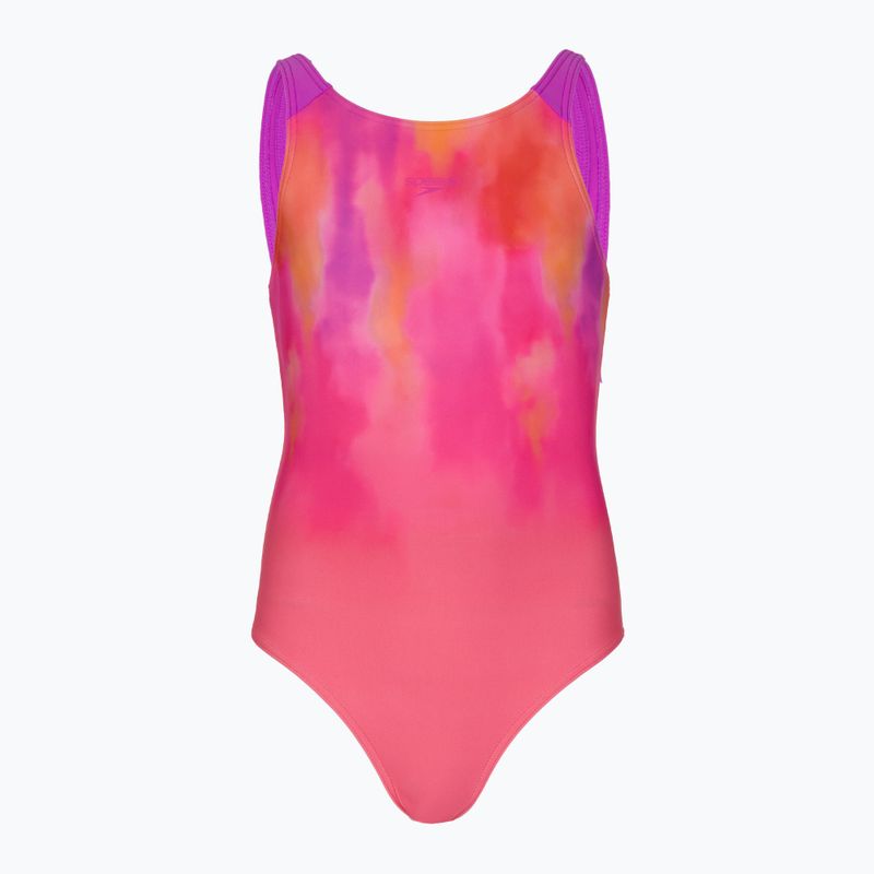 Children's one-piece swimming costume Speedo Print Pulseback pink/neon violet