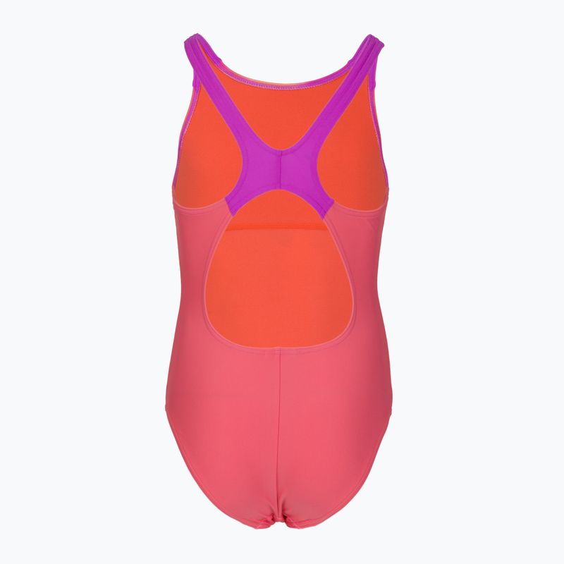 Children's one-piece swimming costume Speedo Print Pulseback pink/neon violet 2