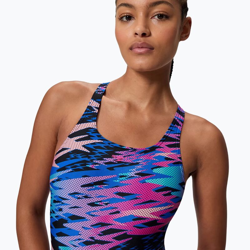 Women's one-piece swimsuit Speedo Hyperboom Print Medalist anthracite 4