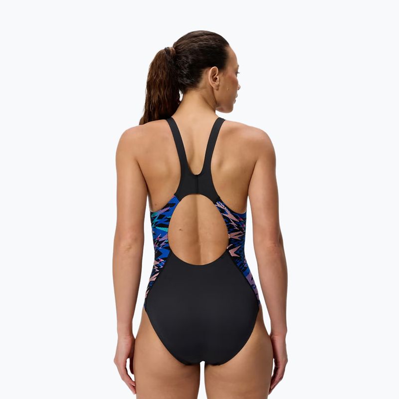Women's one-piece swimsuit Speedo Hyperboom Splice Muscleback anthracite/margarita pink 2