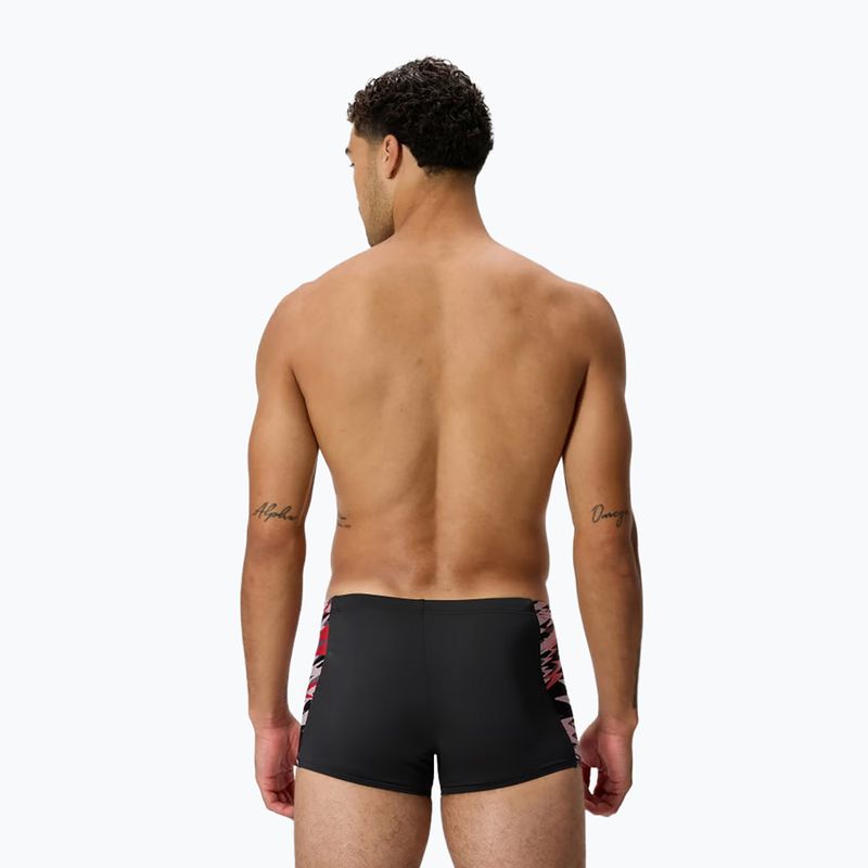Swim boxers Speedo Hyperboom Splice Aquashort anthracite/high risk red 2