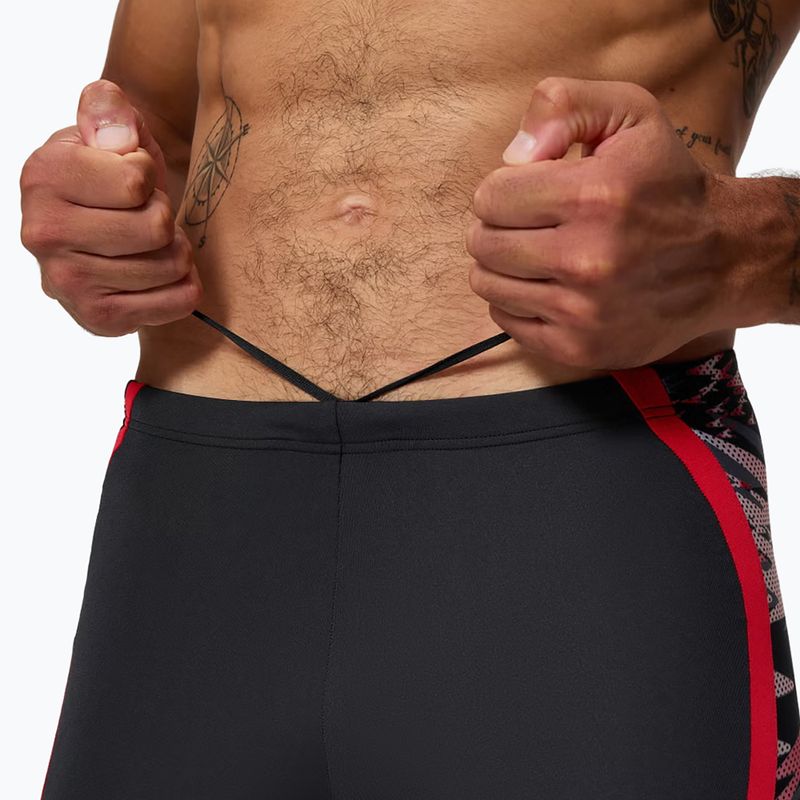 Men's swim jammers Speedo Hyper Boom Splice Mid anthracite/high risk red 4