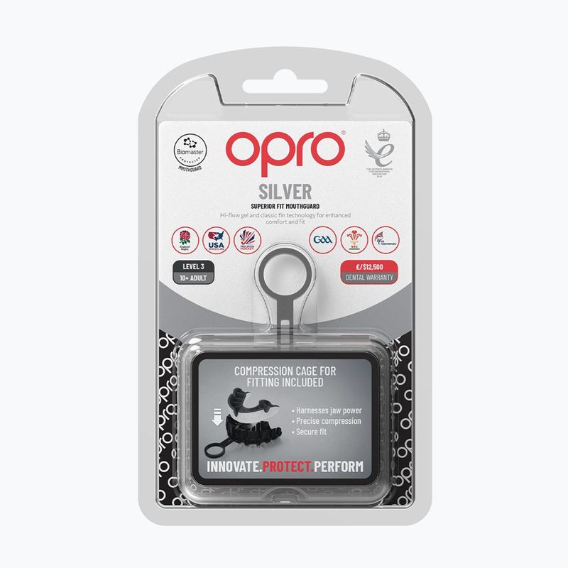 Jaw protector Opro Silver black/white/biały 2