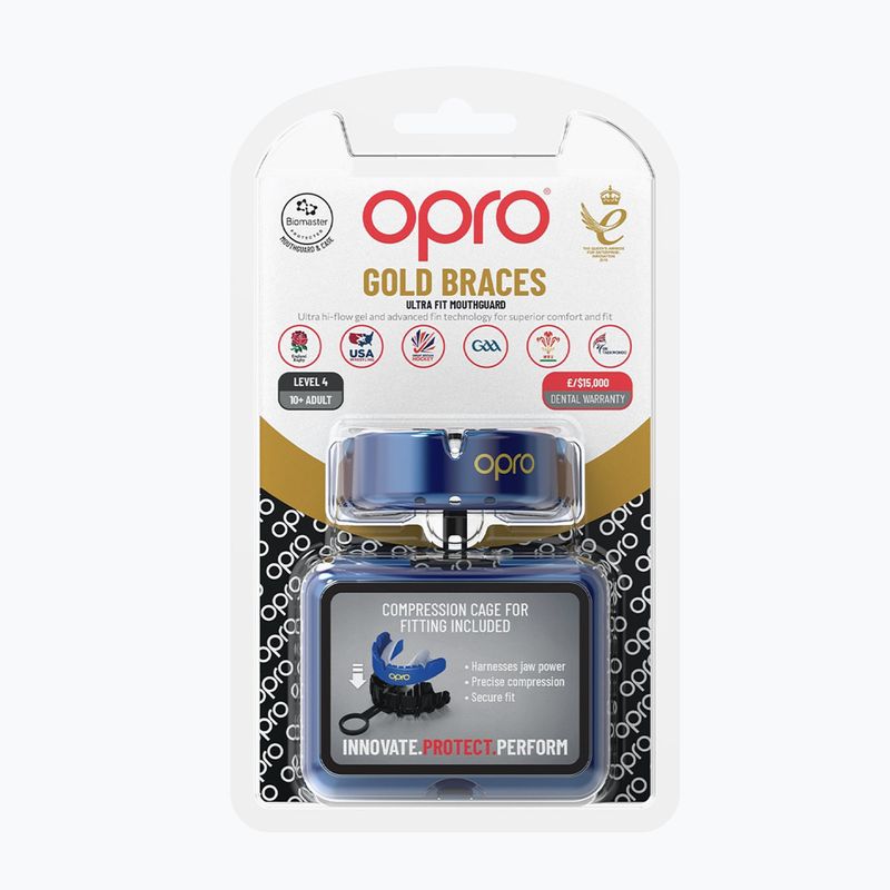 Opro Gold Braces jaw protector blue 2