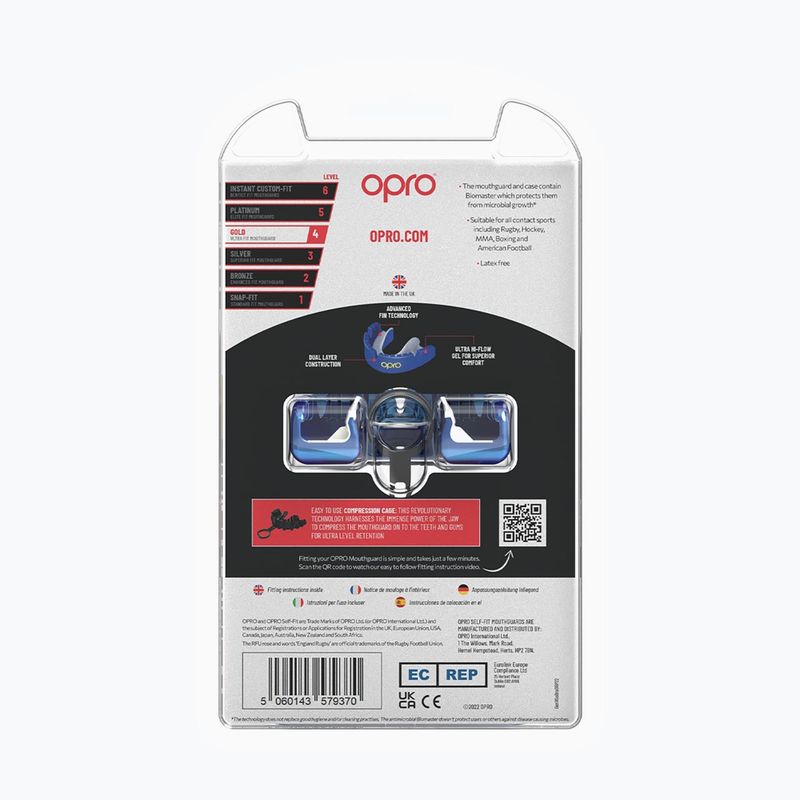 Opro Gold Braces jaw protector blue 3