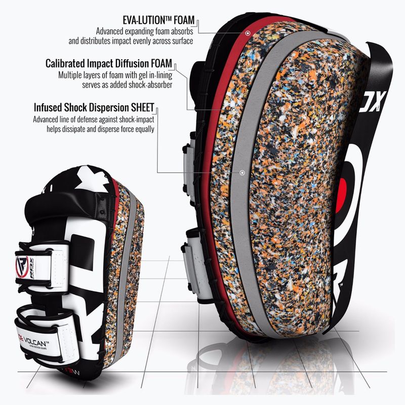 RDX T3 Muay Thai Training Shield Kick Pads white/black 5