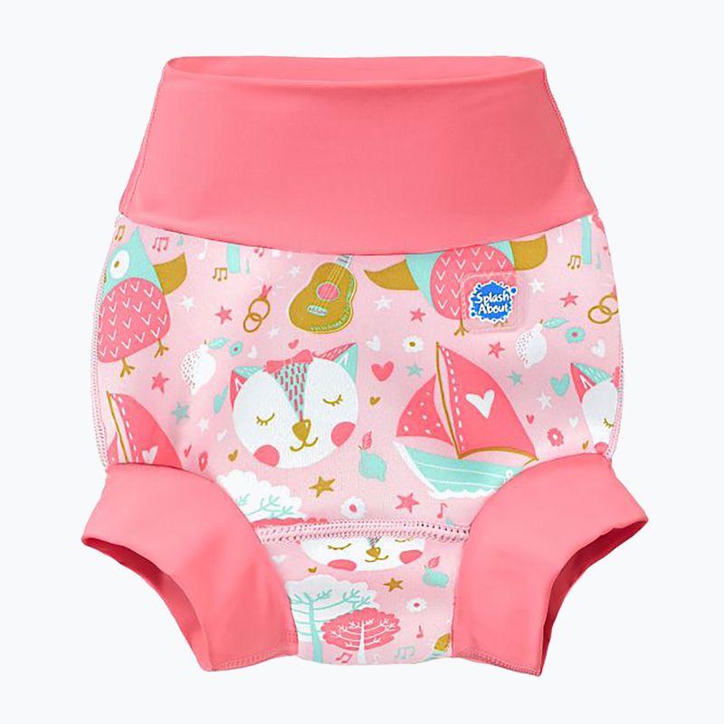 Splash About Happy Nappy Owl and Kitten pink swim nappy HNPOPL