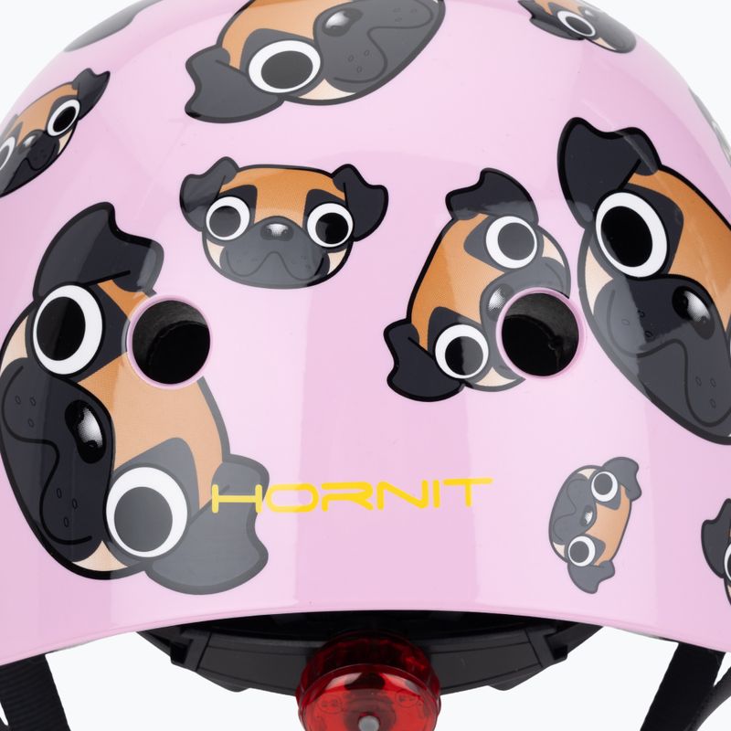 Hornit Pug pink/brown children's bike helmet 7