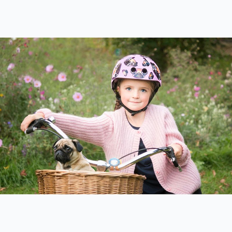 Hornit Pug pink/brown children's bike helmet 9