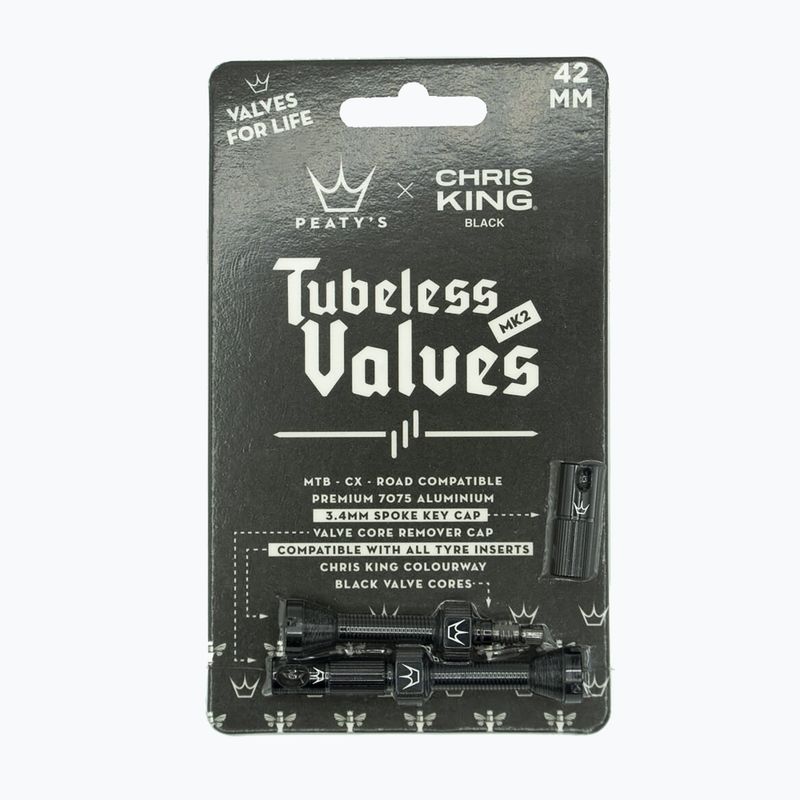 Peaty's X Chris King Mk2 Tubeless Valves black PTV2-42-BLK-12 83770 2