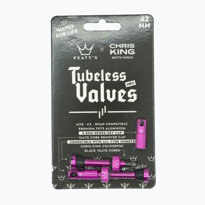 Peaty's X Chris King Mk2 Tubeless Valves presta valve set PTV2-42-PUN-12 83775 2