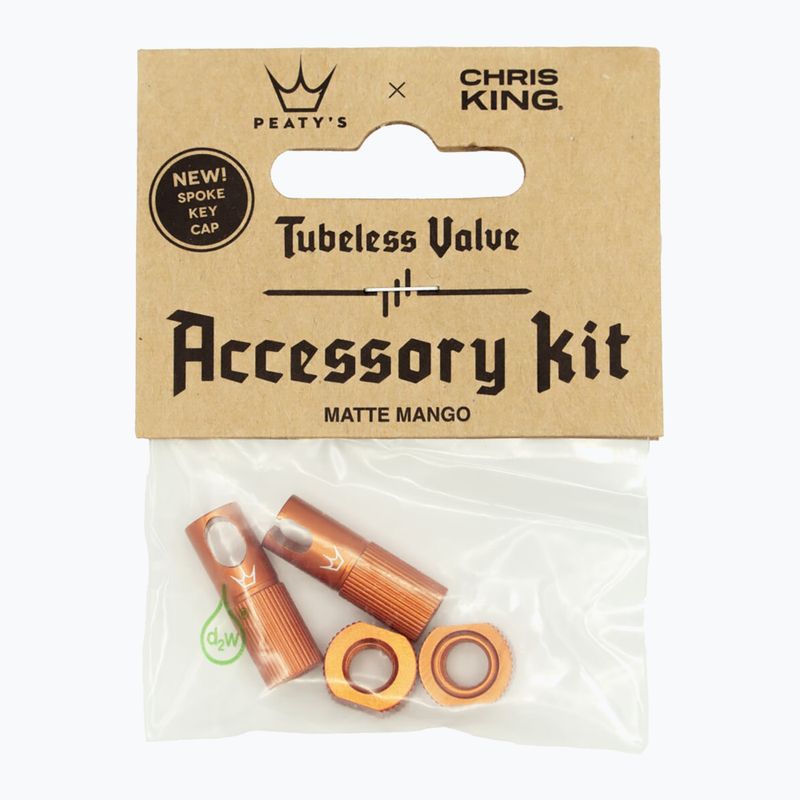 Peaty's X Chris King MK2 Tubeless Valves Accessory Kit mango