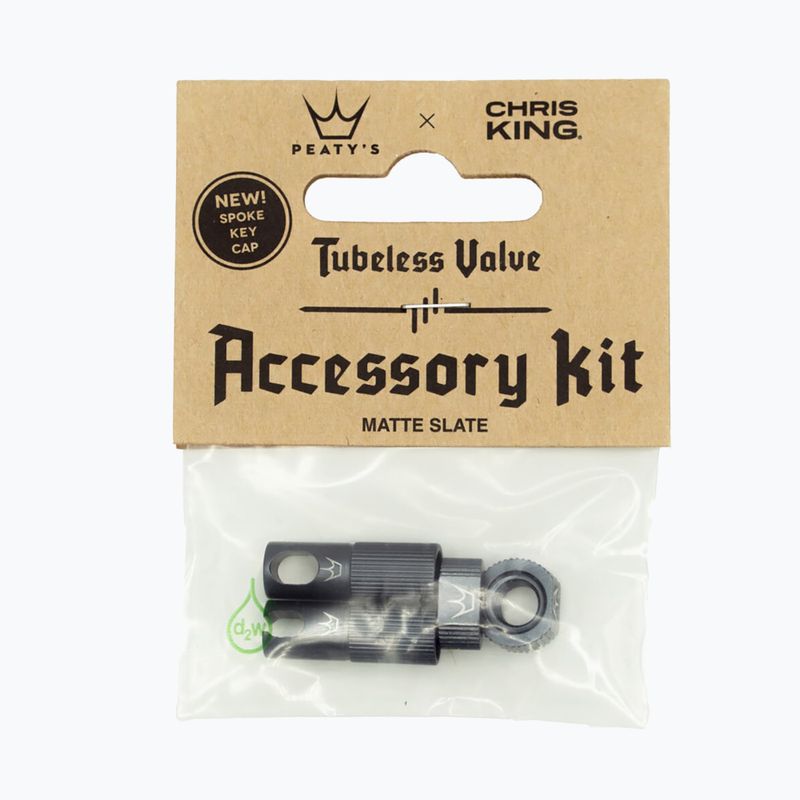 Peaty's X Chris King Mk2 Tubeless Valves Accessory Kit Grey 83806