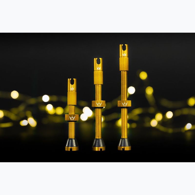 Peaty's X Chris King MK2 Presta Tubeless Valves Set 60 mm gold 2