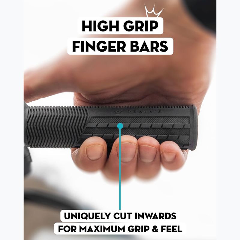 Peaty's Monarch Knurl Thick handlebar grips black 2