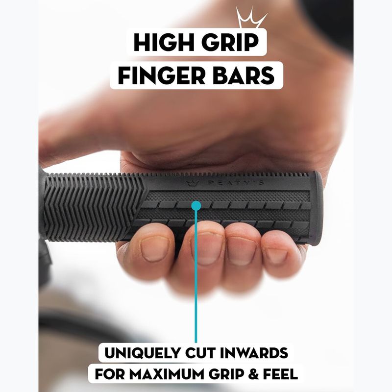 Peaty's Monarch Mushroom Thin handlebar grips black 2