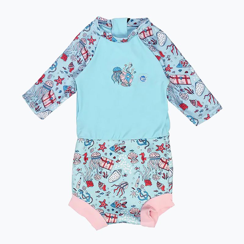 UPF 50+ children's jumpsuit Splash About Happy Nappy blue HNSSHTL