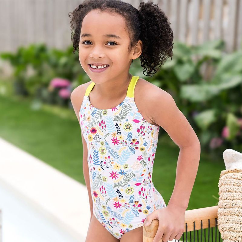 Children's one-piece swimsuit Splash About Jungle Paradise lime 3