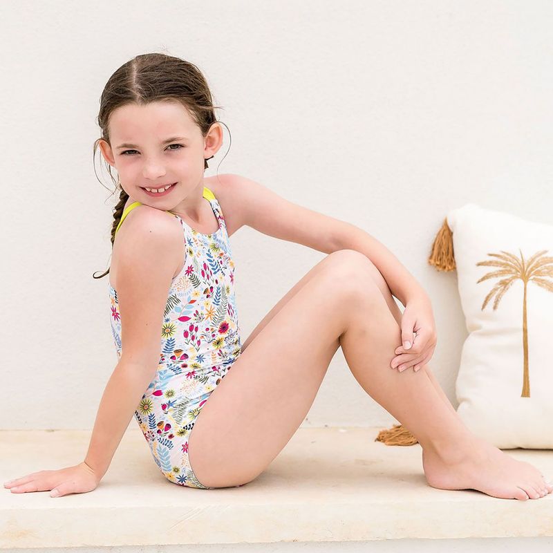 Children's one-piece swimsuit Splash About Jungle Paradise lime 7