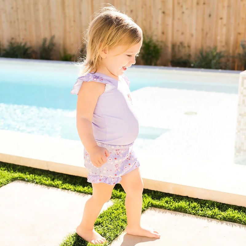 Children's one-piece swimsuit with nappy Splash About Happy Nappy Frills strawberry field 7