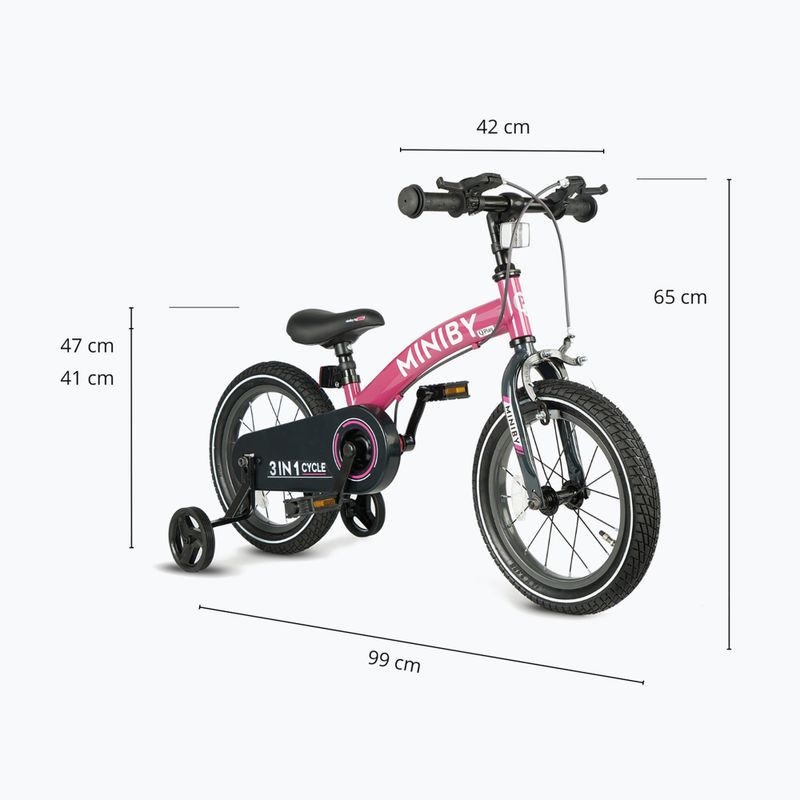 Children's bike Qplay Miniby 3in1 rose 6
