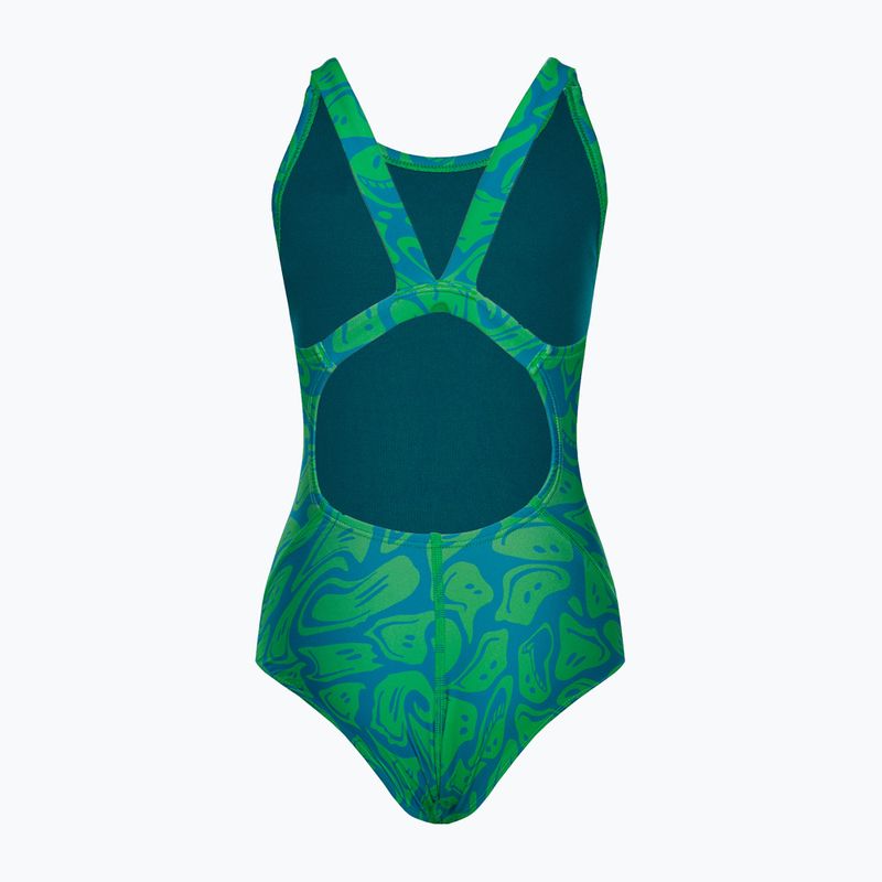 Nike Hydrastrong Multi Print Fastback children's one-piece swimsuit green NESSD045-380 2