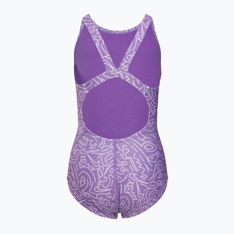 Nike Hydrastrong Multi Print Fastback space purple children's one-piece swimsuit 2