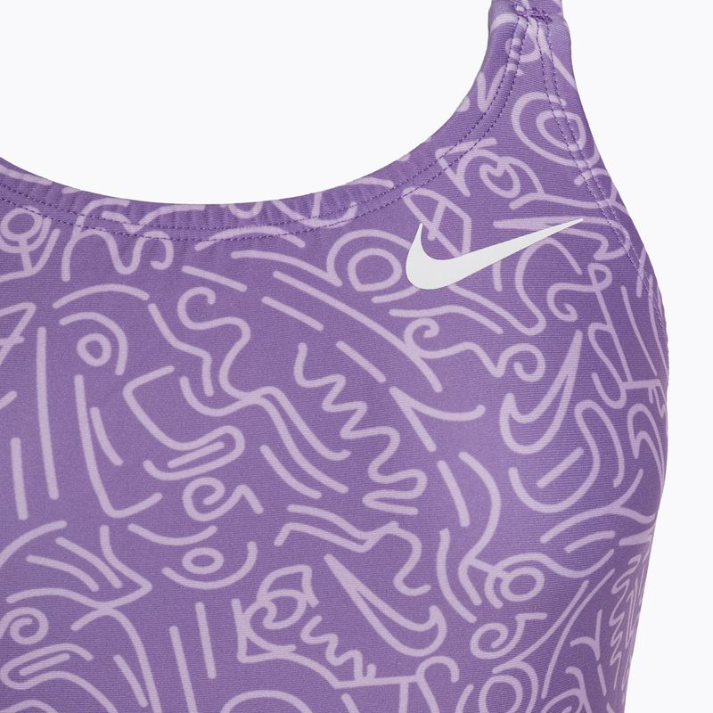 Women's one-piece swimsuit Nike Hydrastrong Multi Print Fastback space purple 3