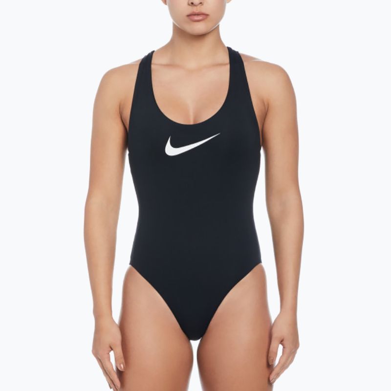 Women's one-piece swimsuit Nike Logo Tape black 5