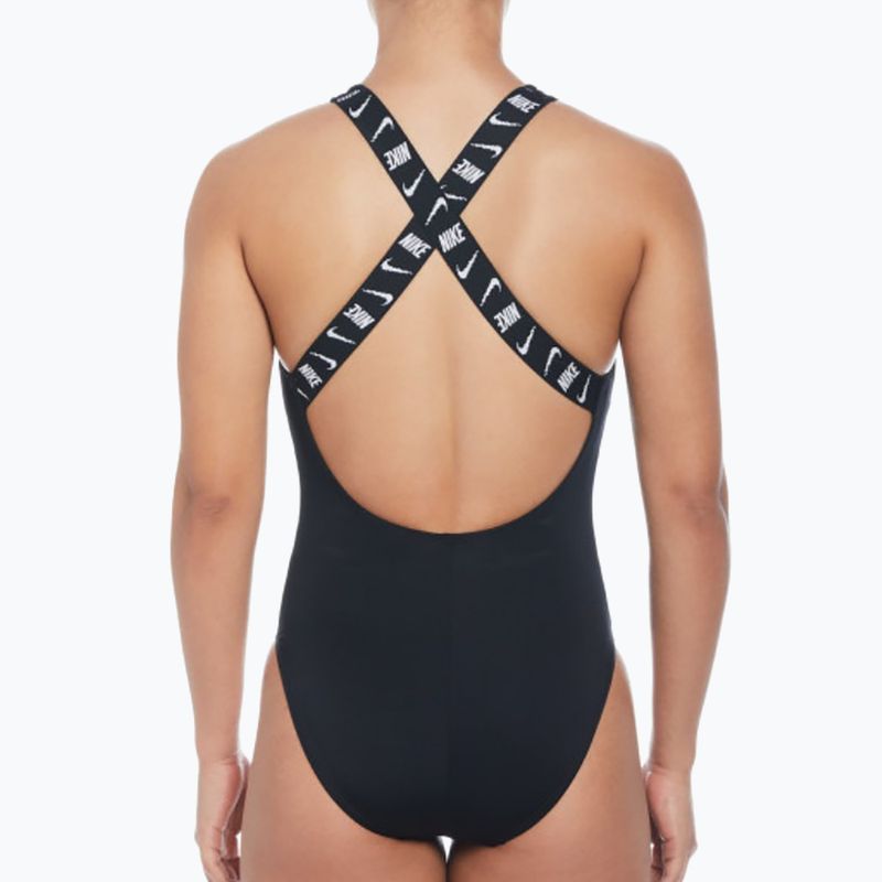 Women's one-piece swimsuit Nike Logo Tape black 6